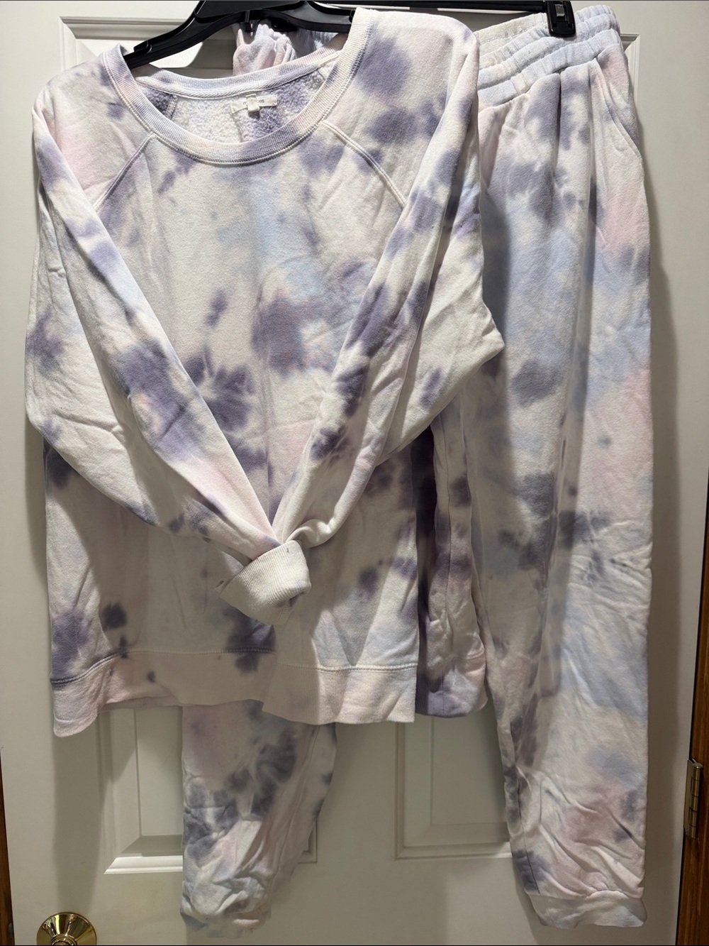 Maurices Pastel Tie-Dye Sweatshirt(XL) & Jogger(L)Set - Purple, Pink, White